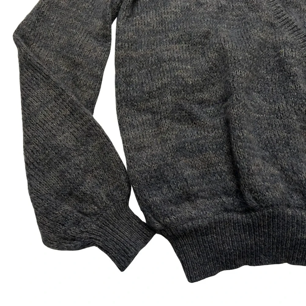 Free People Gray Deep V-Neck Sweater‎ Women's Small Alpaca Blend Soft Knit